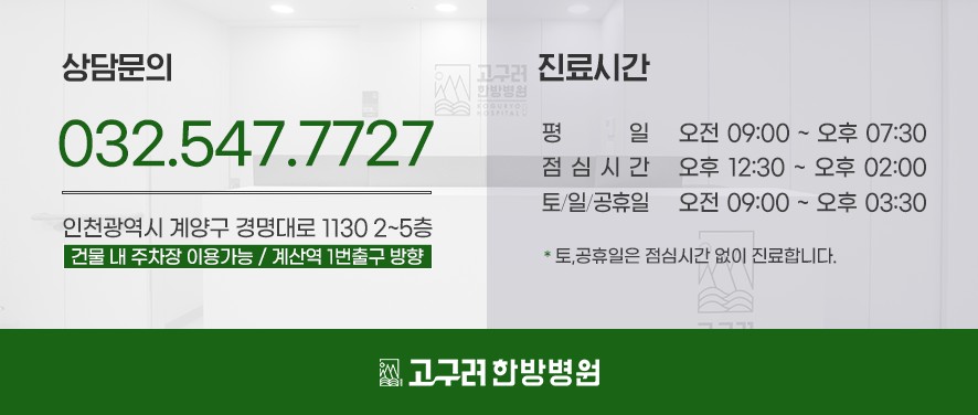 고구려한방병원 상담문의 전화번호와 주소, 진료 시간 안내