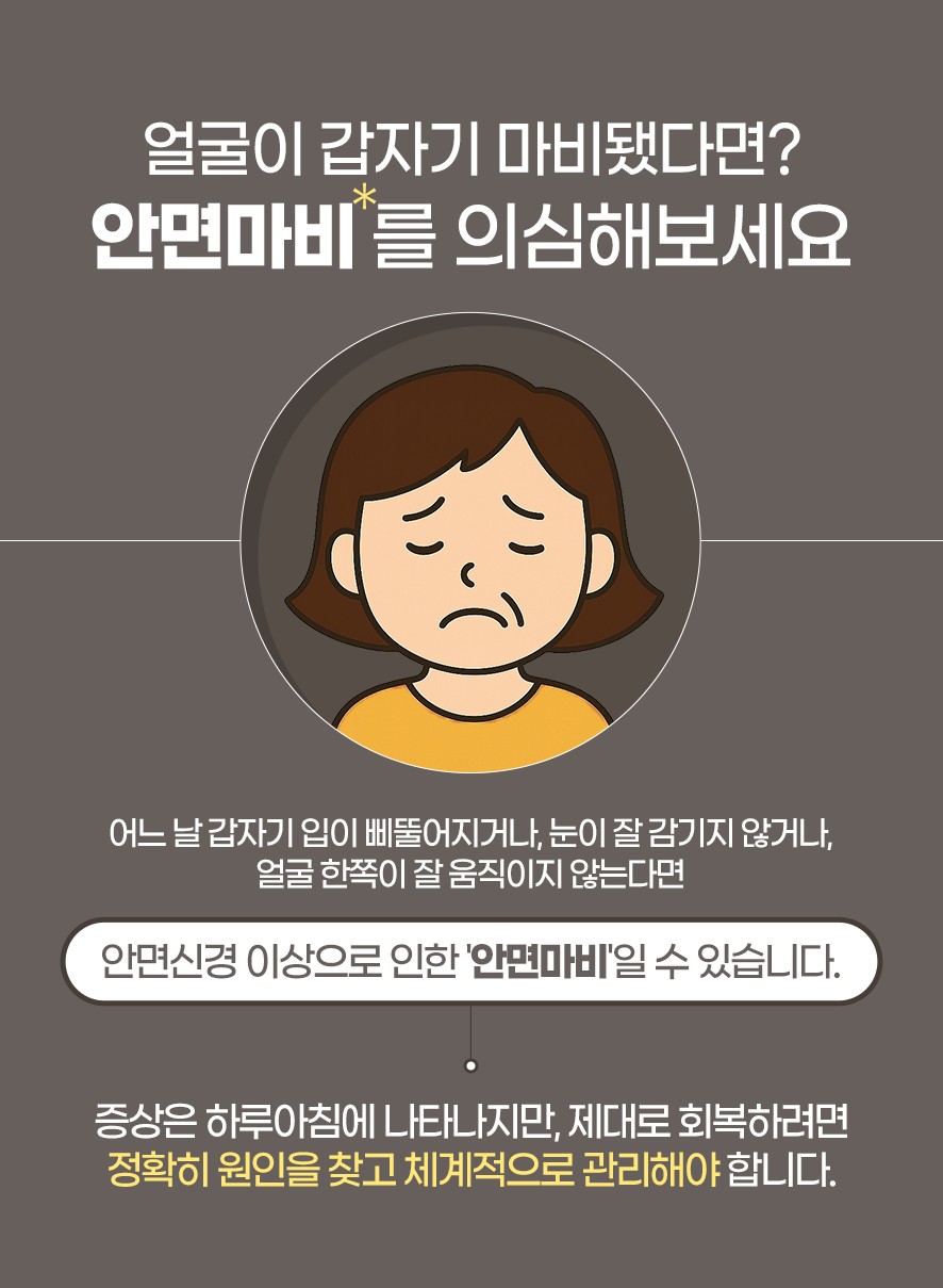 안면마비 의심 증상과 체계적 관리의 필요성